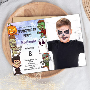 Spooky Halloween-födelsedagsinbjudan med foto Inbjudningar