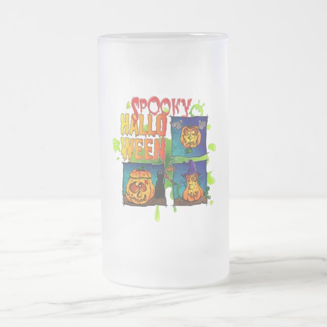 Spooky Halloween Frostat Ölglas (Center)