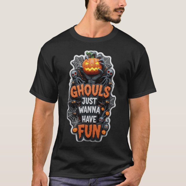 Spooky Halloween fun graphic design T Shirt (Framsida)