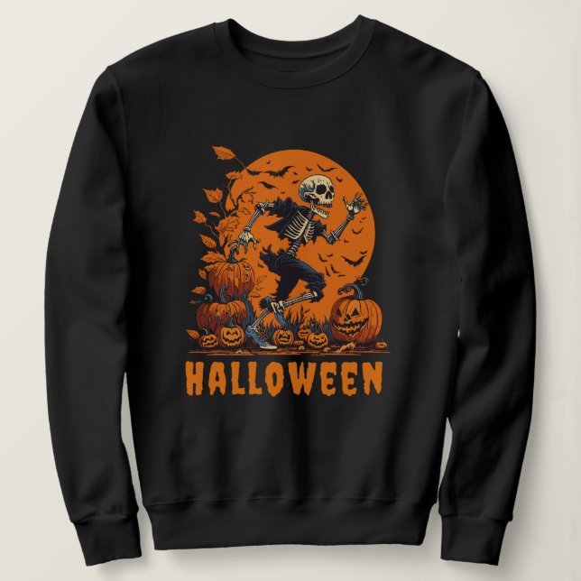 Spooky Halloween Funny Skeleton T Shirt (Design framsida)