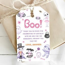 Spooky Halloween Ghost 1:a Birthday Party Presentetikett