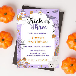 Spooky Halloween Ghost 3:e födelsedagen Party Inbjudningar