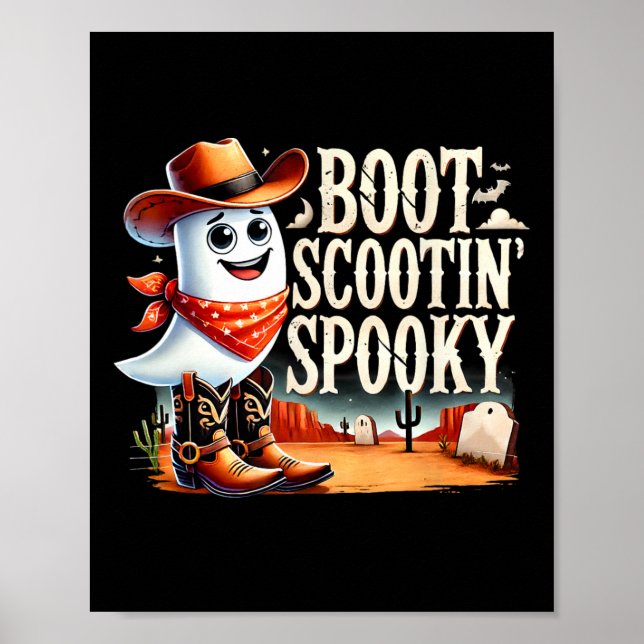 Spooky Halloween Ghost CowboyGhost Western Poster (Framsidan)