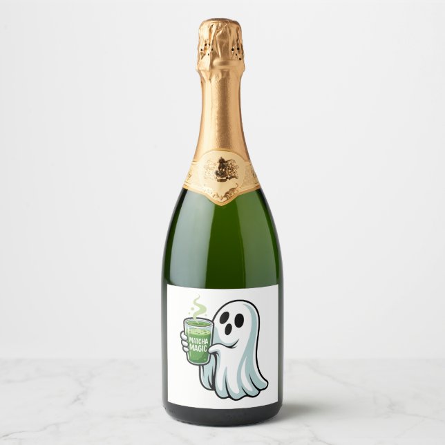 Spooky Halloween Ghost Drinking Matcha Drink (Framsida)