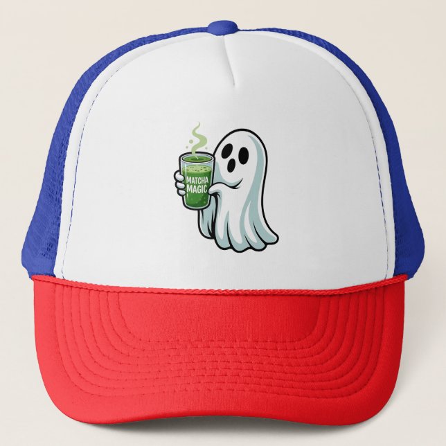 Spooky Halloween Ghost Drinking Matcha Drink Keps (Framsida)