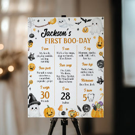 Spooky Halloween Ghost Födelsedagsfest Milestone Poster