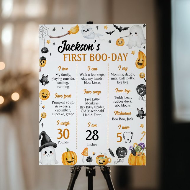Spooky Halloween Ghost Födelsedagsfest Milestone Poster (Skapare uppladdad)