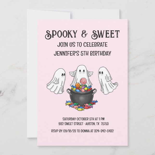 Spooky Halloween Ghost Inbjudningar (Framsida)