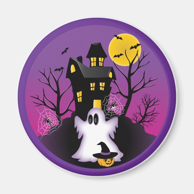 Spooky Halloween Ghost Magnet (Framsidan)