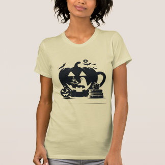 Spooky Halloween Ghost med Pumpkin Mugg T Shirt