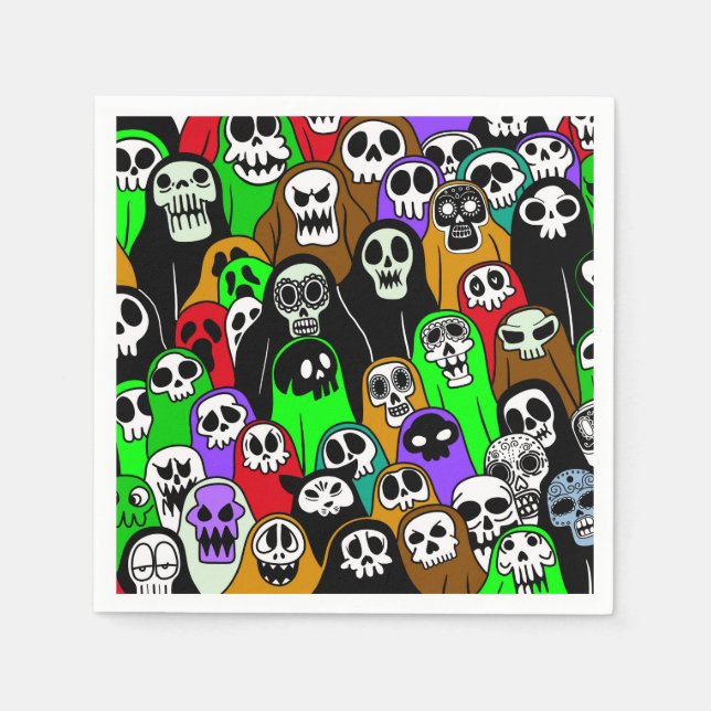 Spooky Halloween Ghost Napkins Pappersservett (Framsidan)