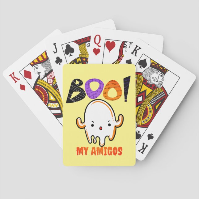 Spooky Halloween Ghost : Notebook Casinokort (Baksidan)