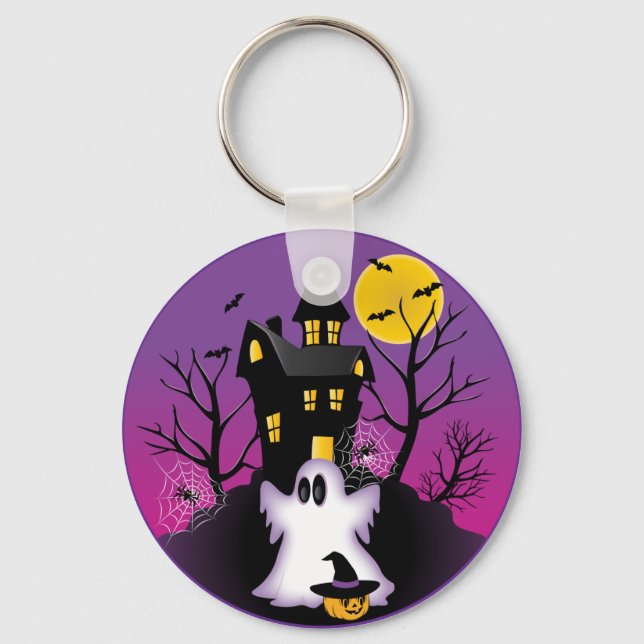 Spooky Halloween Ghost Nyckelring (Framsida)
