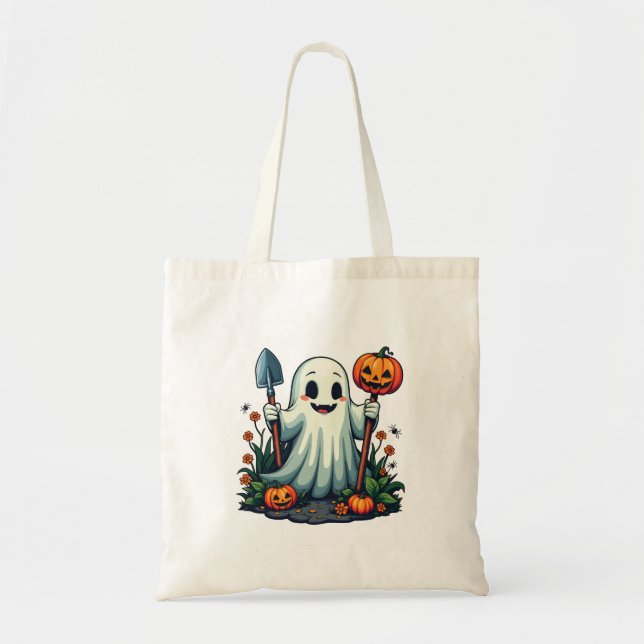 Spooky Halloween  Ghost Pumpkin Tygkasse (Framsidan)