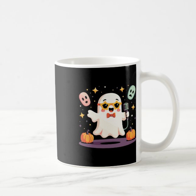 Spooky Halloween Ghost Singer Star med mikrofon Kaffemugg (Höger)