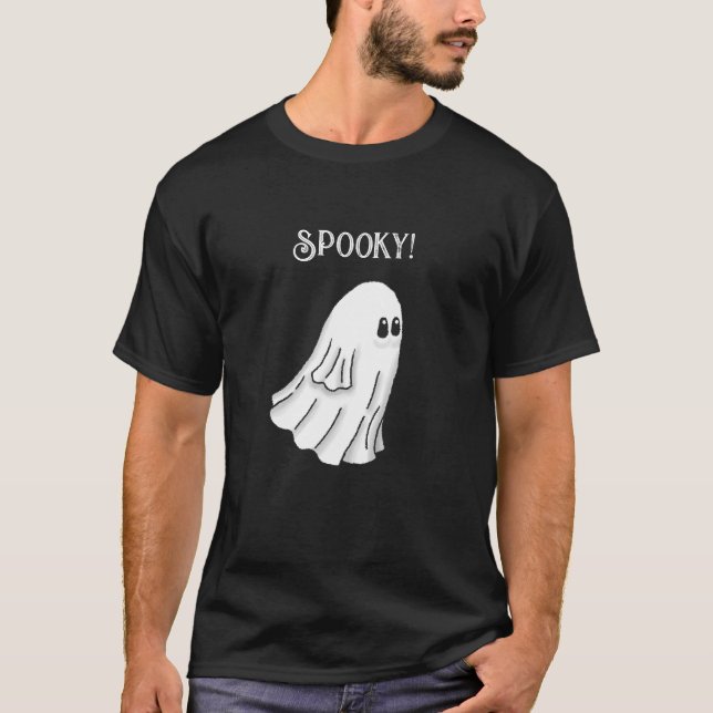 Spooky Halloween Ghost T Shirt (Framsida)