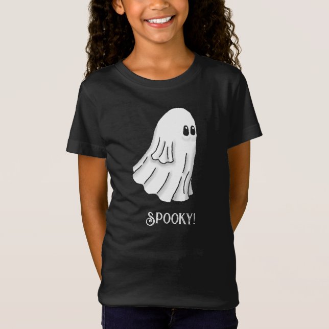 Spooky Halloween Ghost T Shirt (Framsida)