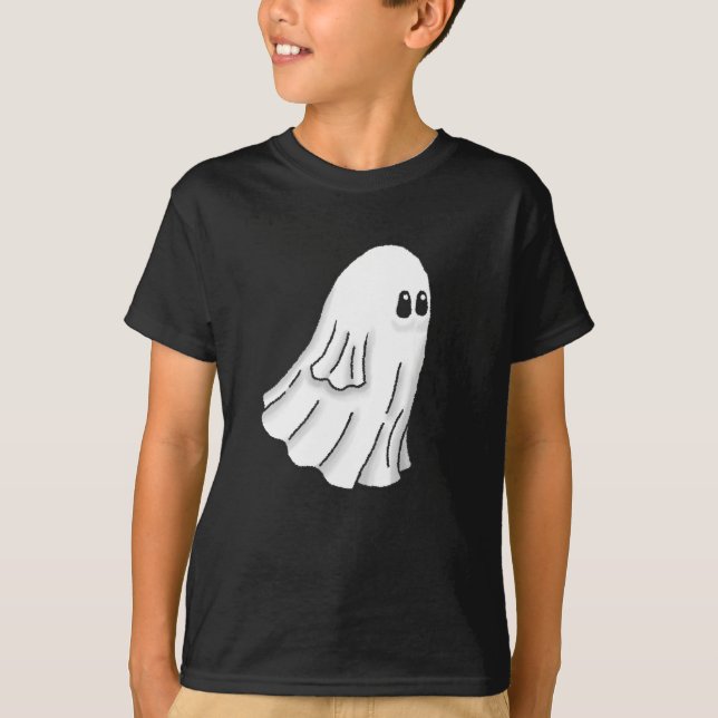 Spooky Halloween Ghost T Shirt (Framsida)