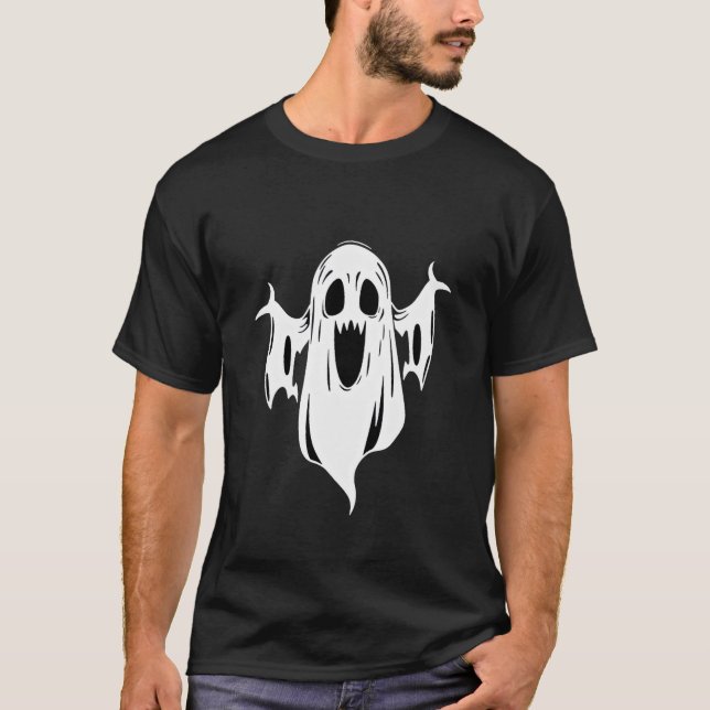 Spooky Halloween Ghost T-Shirt - Cute & Scary Desi (Framsida)
