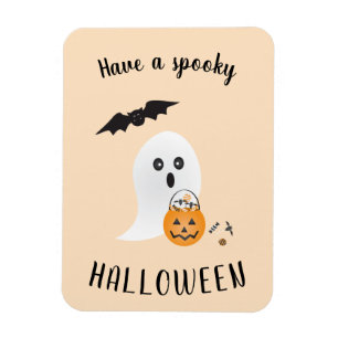 Spooky Halloween Ghost Trick eller Behandla Orange Magnet