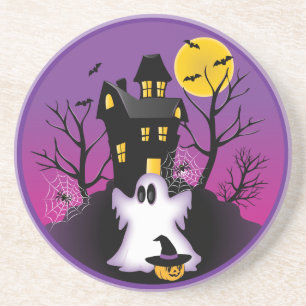 Spooky Halloween Ghost Underlägg Sandsten