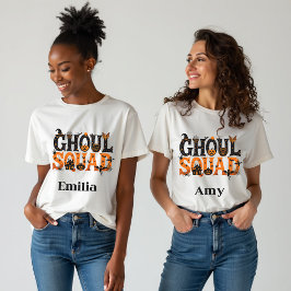 Spooky Halloween Ghoul Squad Graphical Namn T Shirt