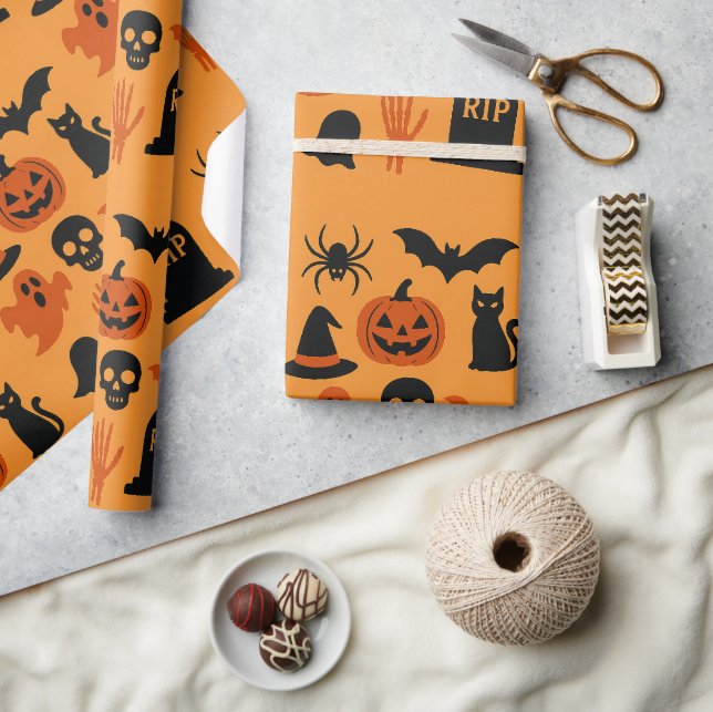 Spooky Halloween Gift Wrapping Papper - Classic Presentpapper (Hantverk)