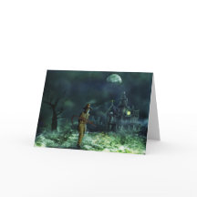 Spooky Halloween Grim Reaper and Haunted House