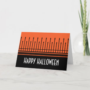 Spooky Halloween Grind-hälsningskort, Orange Kort
