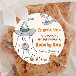 Spooky Halloween Groovy Cute Birthday Party Runt Klistermärke