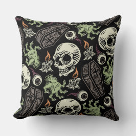Spooky Halloween grunge Skull-design Kudde