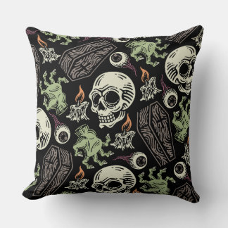 Spooky Halloween grunge Skull-design Kudde