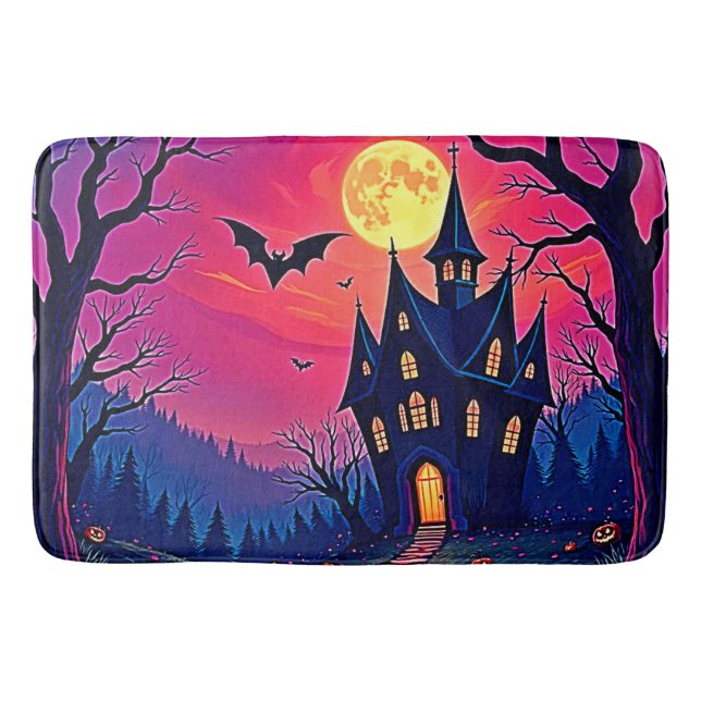 Spooky Halloween Haunted Mansion Art Badrumsmatta (Framsidan)