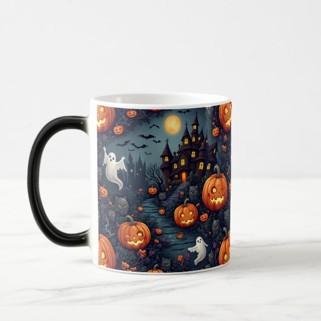 Spooky Halloween Haunted Night Mugg (Vänster)