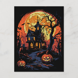 Spooky Halloween Haunween-vykort Vykort