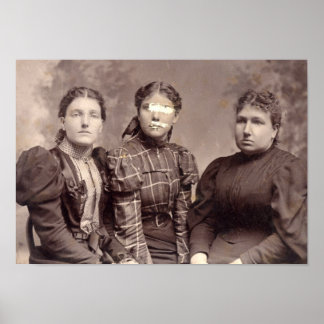 Spooky Halloween hemsökt familj Porträtt Poster