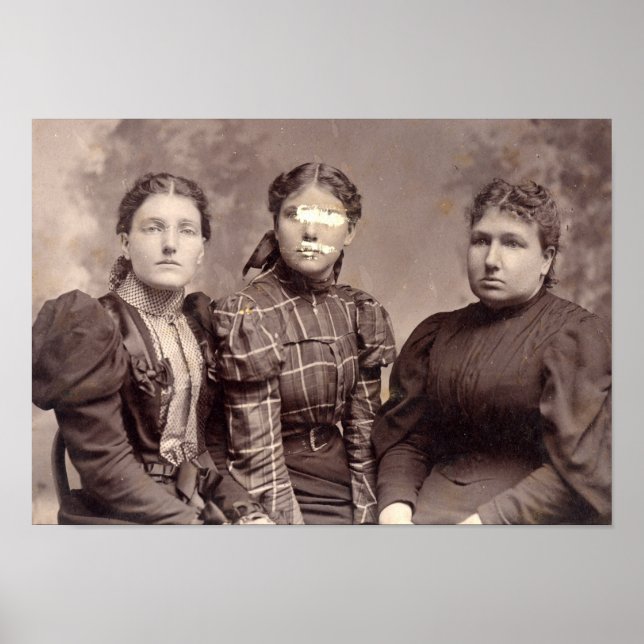 Spooky Halloween hemsökt familj Porträtt Poster (Framsidan)