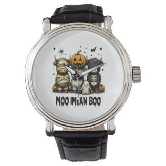 Spooky Halloween Highland Cow Armbandsur