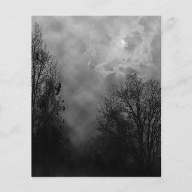 Spooky Halloween Himlar med Ravens Flyer (Framsidan)