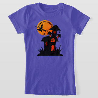 Spooky Halloween house och häxungar T Shirt