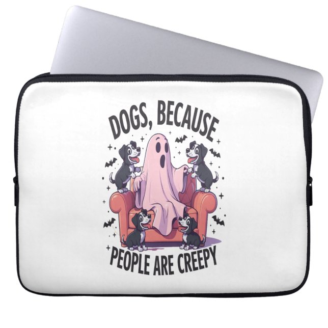 Spooky Halloween Hund Spooky Ghost (2) Laptop Fodral (Framsidan)