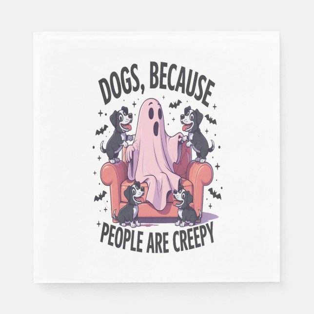 Spooky Halloween Hund Spooky Ghost (2) Pappersservett (Framsidan)