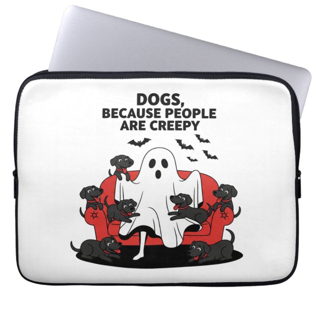Spooky Halloween Hund Spooky Ghost Laptop Fodral (Framsidan)