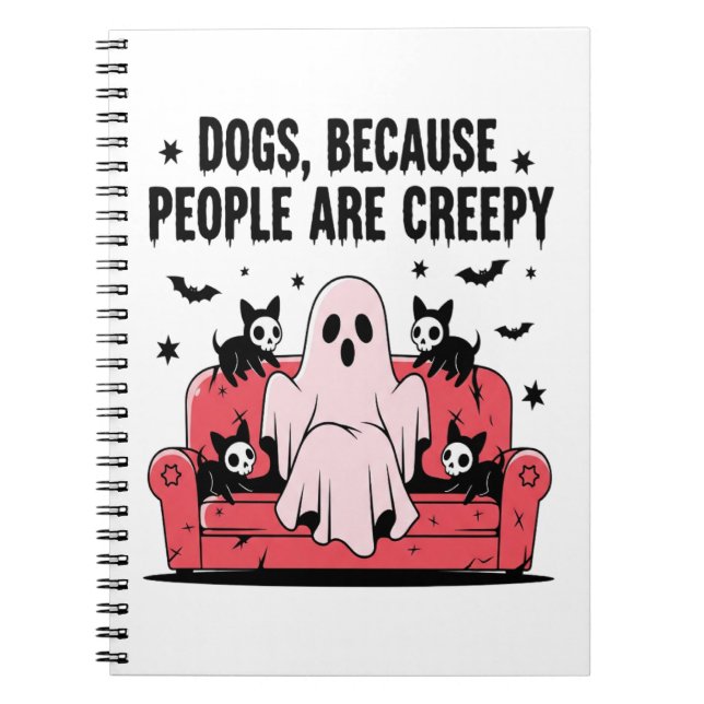 Spooky Halloween Hund Spooky Ghost Png 2 Anteckningsbok (Framsidan)