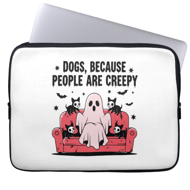 Spooky Halloween Hund Spooky Ghost Png 2 Laptop Fodral (Framsidan)