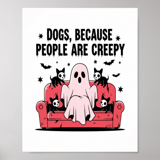 Spooky Halloween Hund Spooky Ghost Png 2 Poster (Framsidan)