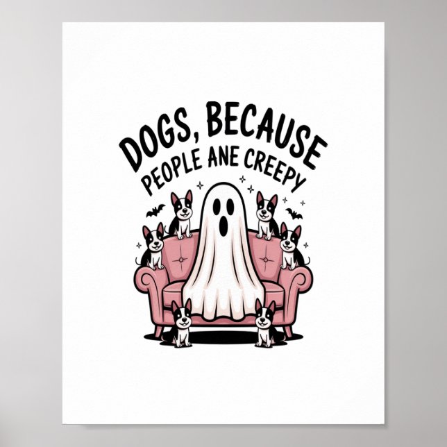 Spooky Halloween Hund Spooky Ghost Poster (Framsidan)