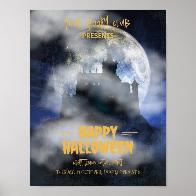 Spooky Halloween-inbjudan, Boo Halloween fest Poster (Framsidan)