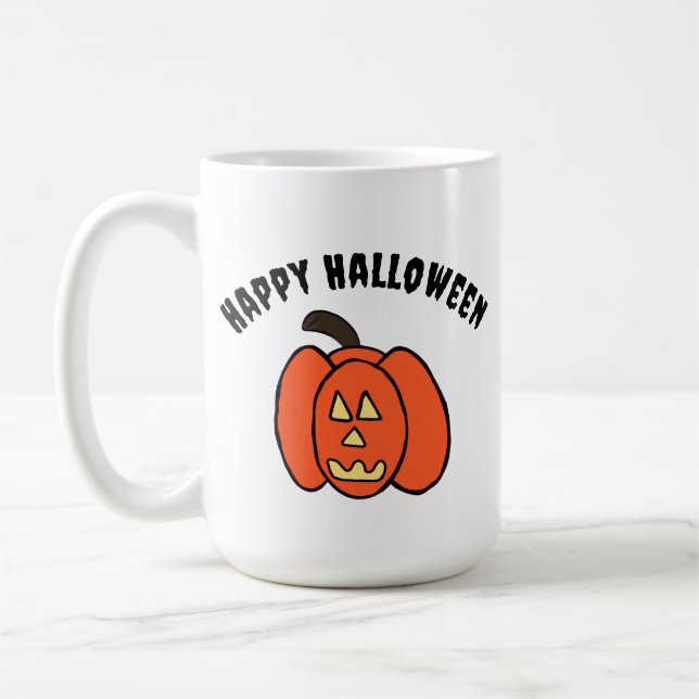 Spooky Halloween Jack o lantern Kaffemugg (Vänster)