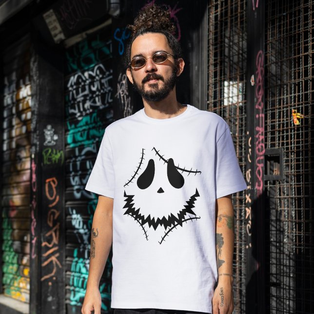 Spooky Halloween jack-o-lantern pumpkin ansikte T Shirt (Skapare uppladdad)